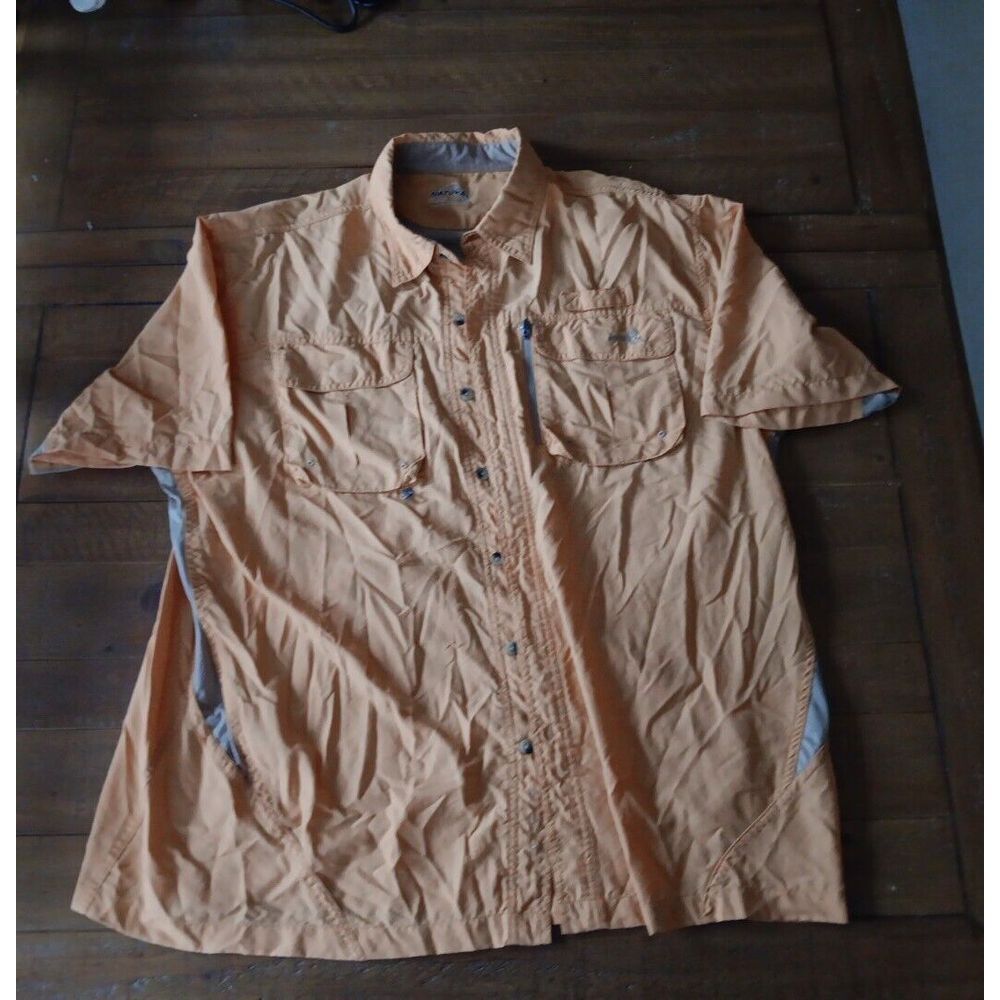 Natural Gear Vented Fishing Shirt XL Orange Short-sleeved‎ Button Up